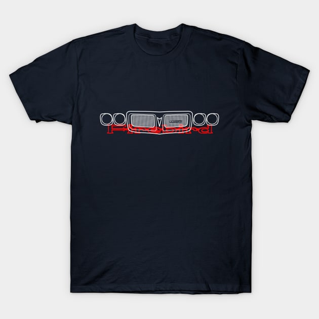1969 vintage Pontiac Firebird outline grille and emblem T-Shirt by soitwouldseem